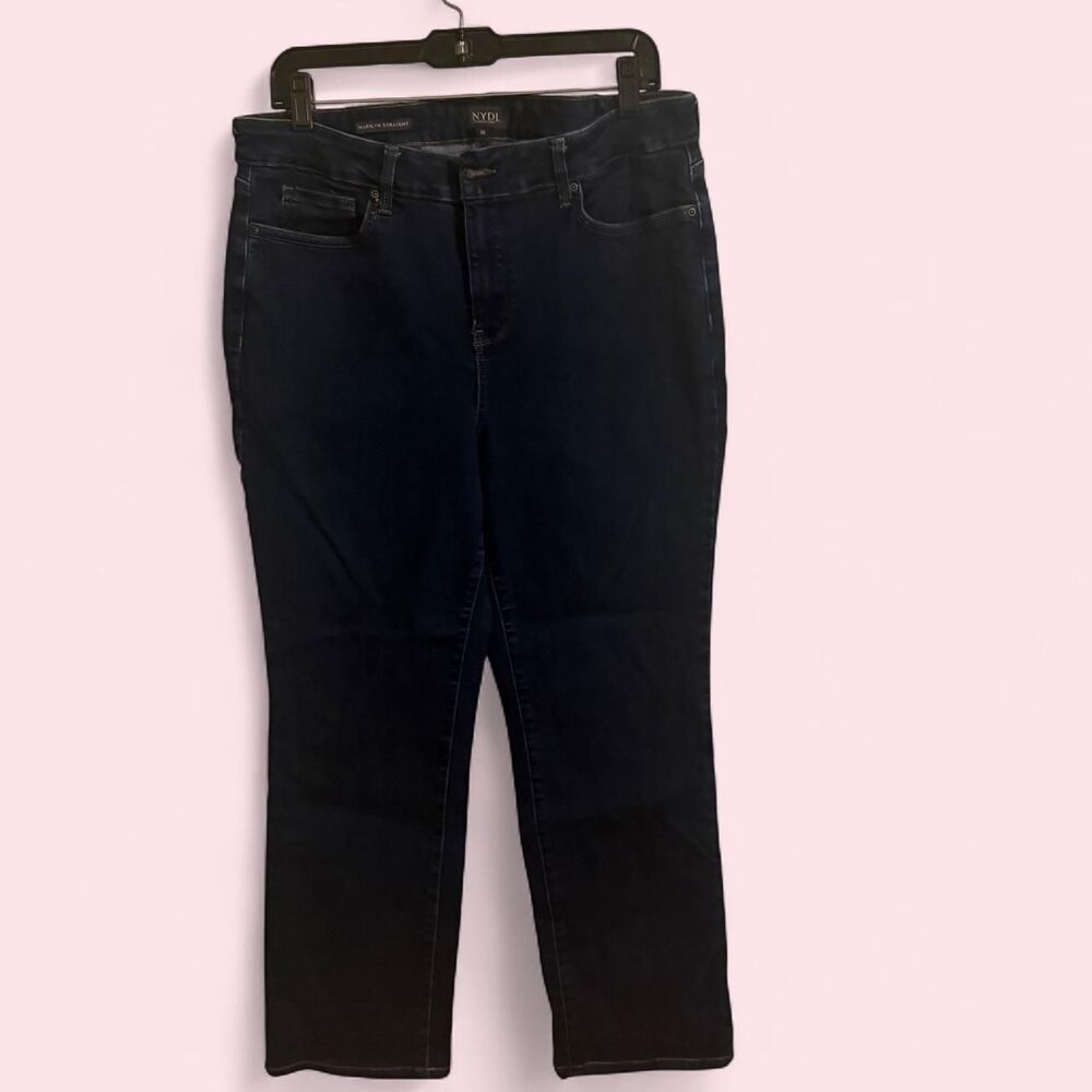 NYDJ Jeans Womens 16 Blue Marilyn Straight Denim